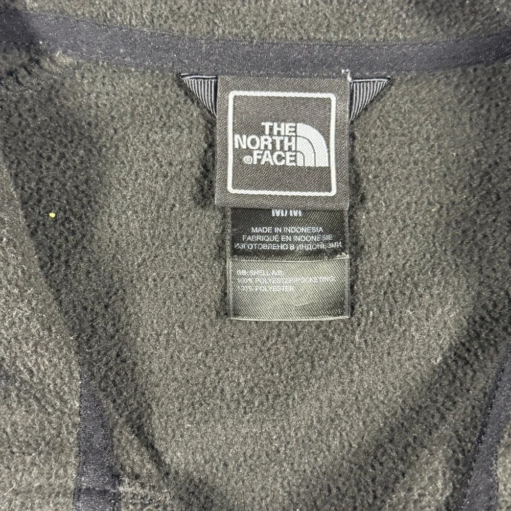 The North Face Fleece Jacket Mens M Black Full Zip Raglan Mock Neck Embroidered